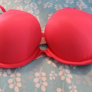 Bright pink push-up bra